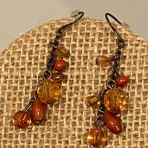 Fall colored drop beaded earrings